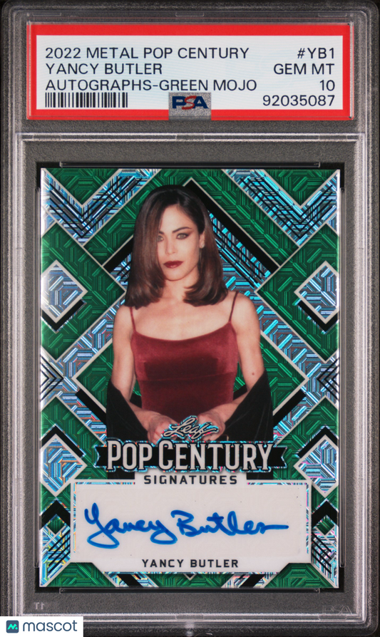 Yancy Butler 2022 Leaf Metal Pop Century Autograph AUTO #4/4 Green Mojo PSA 10
