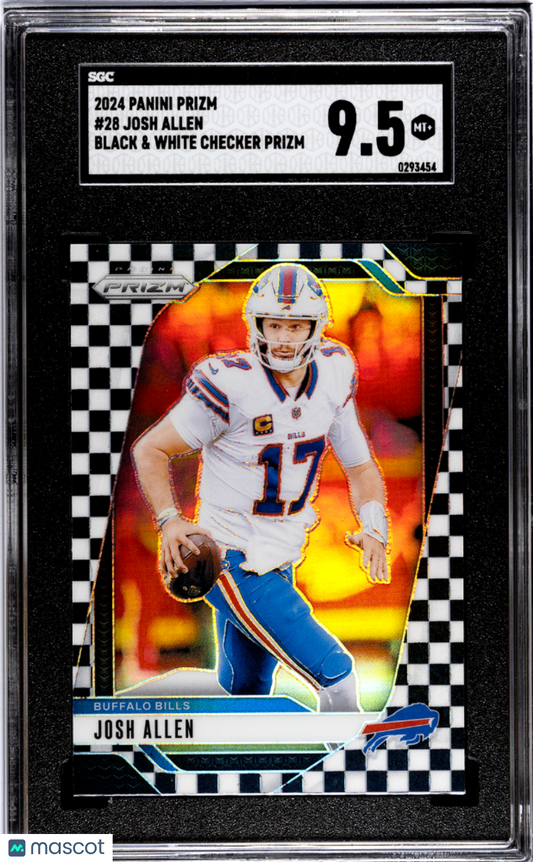 2024 Panini Prizm Josh Allen #28 Black & White Checker Board SGC 9.5 POP 6