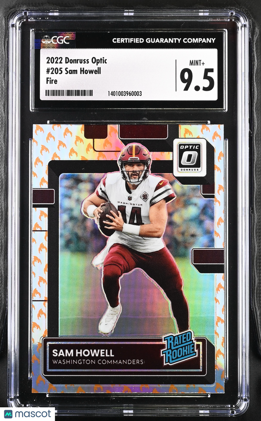 2022 Donruss Optic Sam Howell #205 Fire CGC 9.5 POP 1