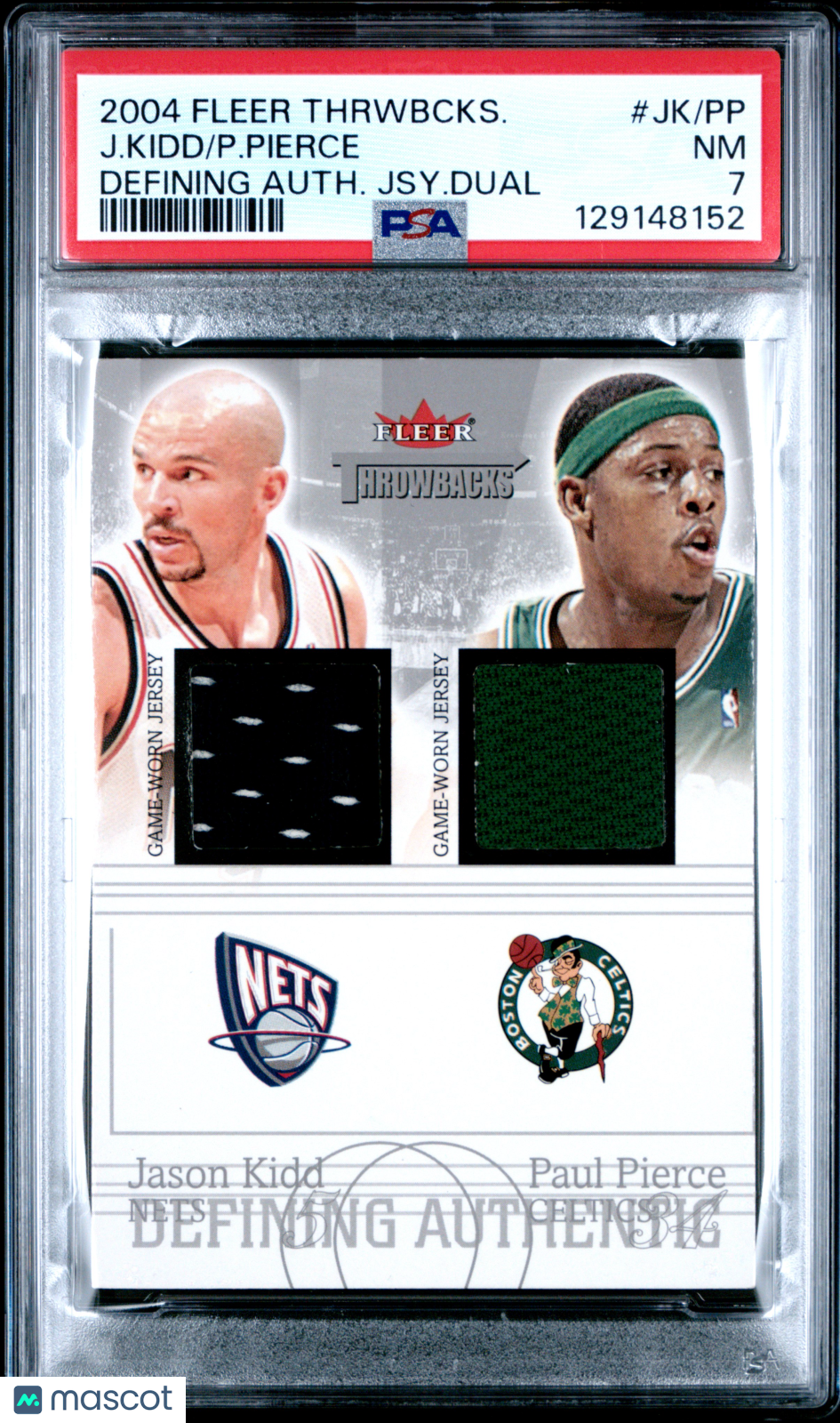 2004-05 Throwbacks Defining Authentic Jersey Dual Pierce Kidd Dual PSA 7 pop 1
