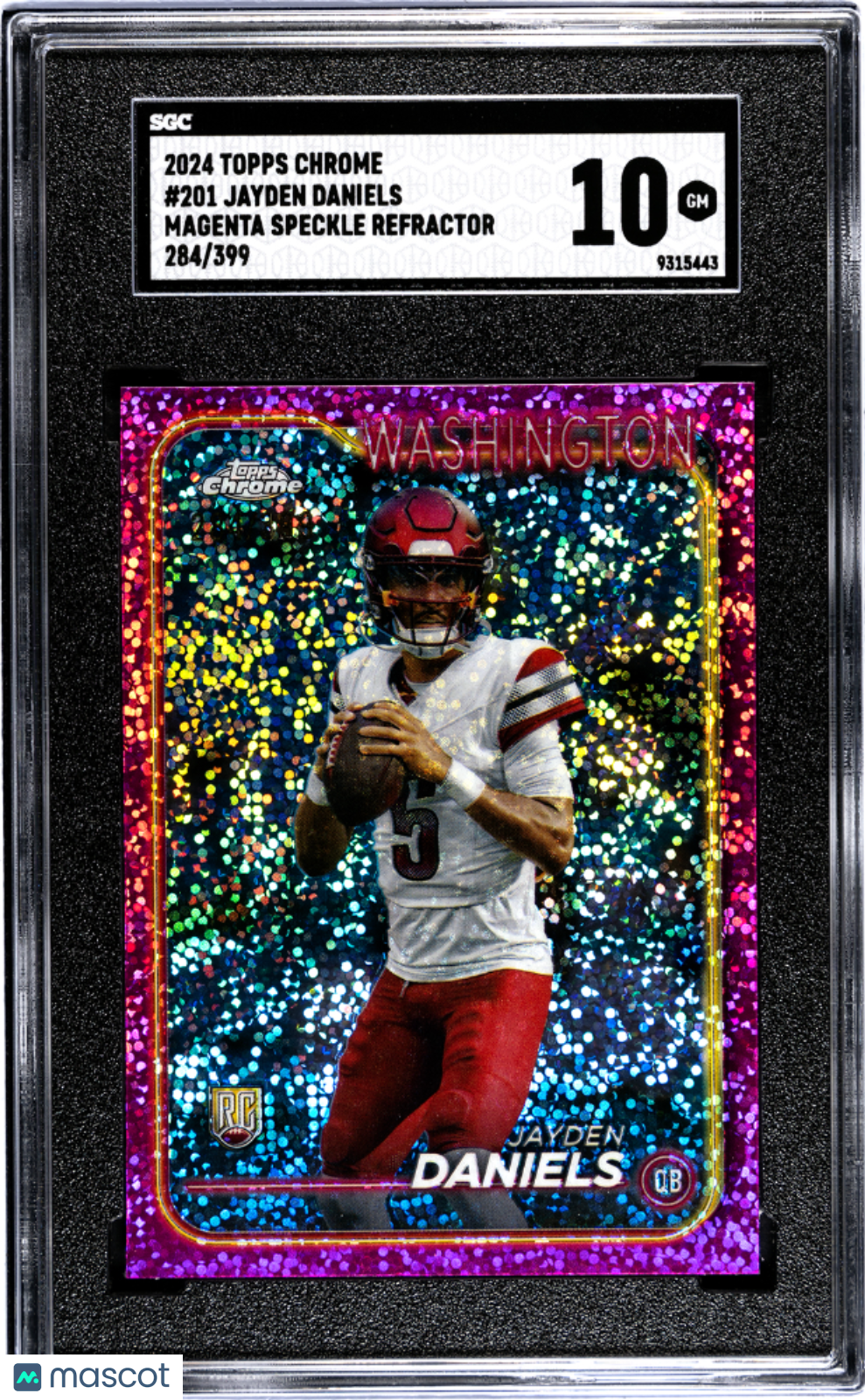 2024 Topps Chrome Jayden Daniels 201 Magenta Speckle Refractor /399 SGC 10 POP 1