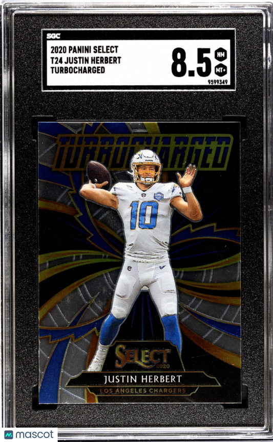 2020 Panini Select Justin Herbert #T24 Turbocharged SGC 8.5