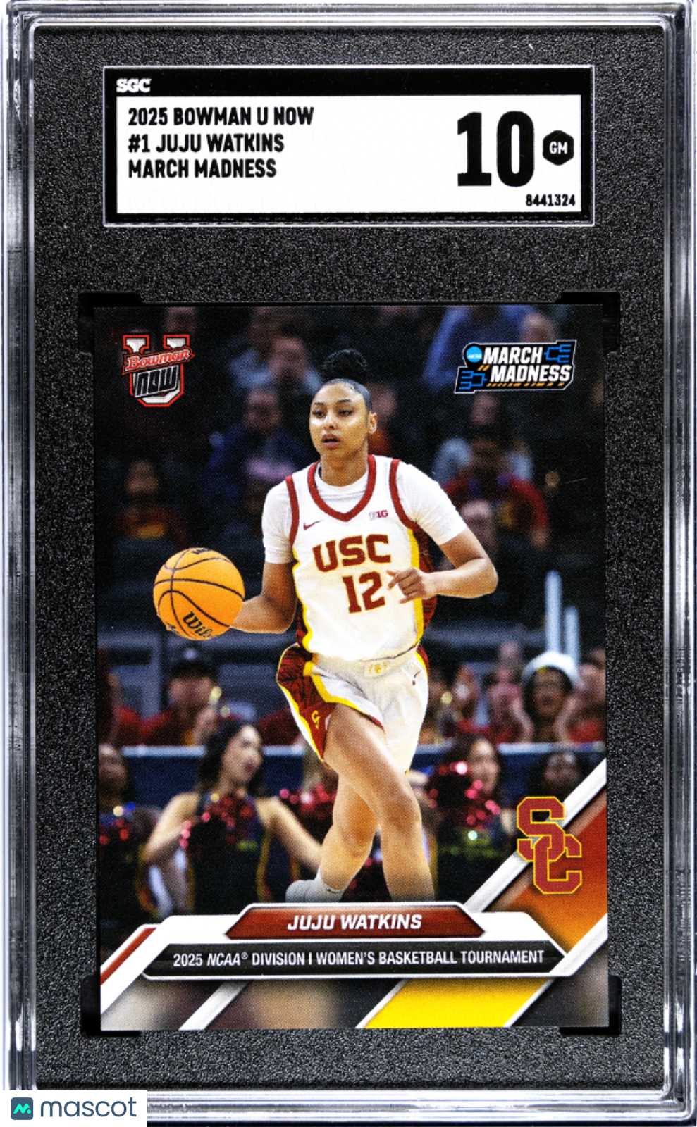 2025 Bowman U Now March Madness Juju Watkins #1 SGC 10 POP 11