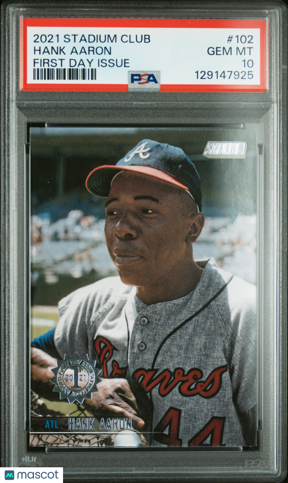 2021 Topps Stadium Club Hank Aaron #102 First Day Issue PSA 10