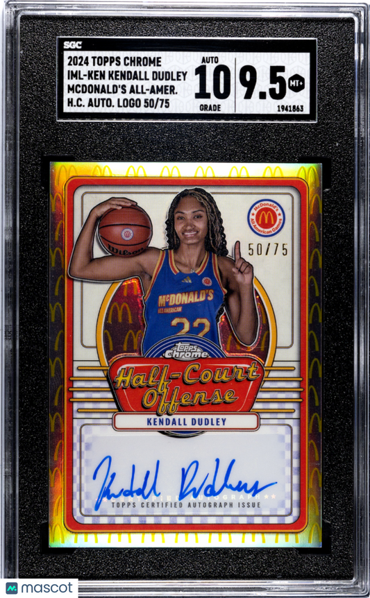 2024 Chrome Mcdonald's Kendall Dudley Half Court Offense Auto Logo Refractor SGC