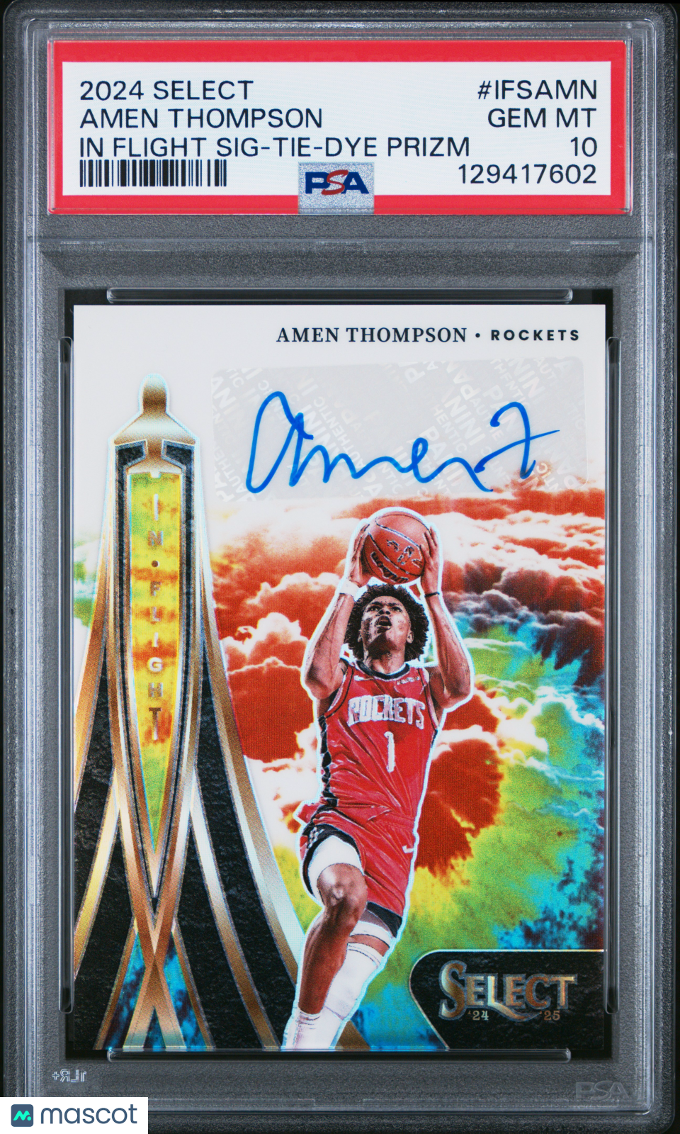 2024 Select In Flight Signatures Amen Thompson #IFSAMN Tie Dye Prizm PSA 10 /25