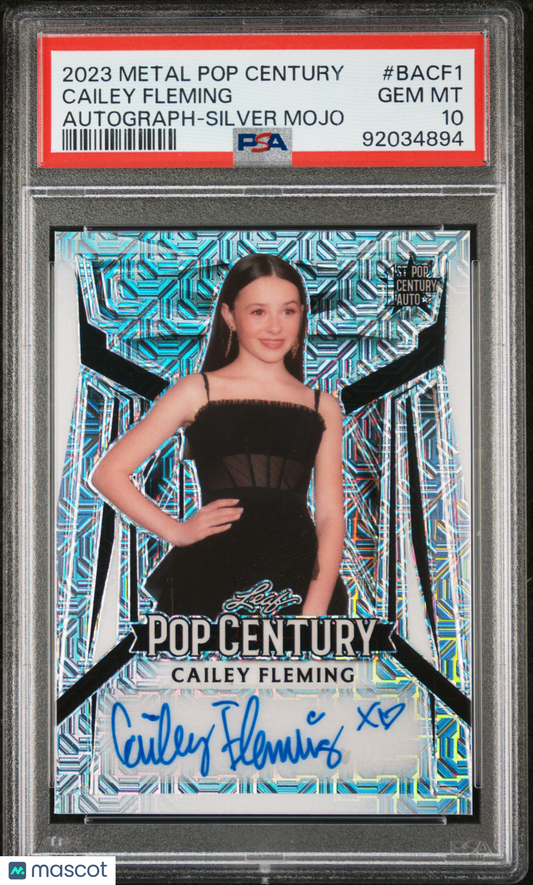 Cailey Fleming 2023 Leaf Metal Pop Century AUTO #14/15 Silver Mojo PSA 10