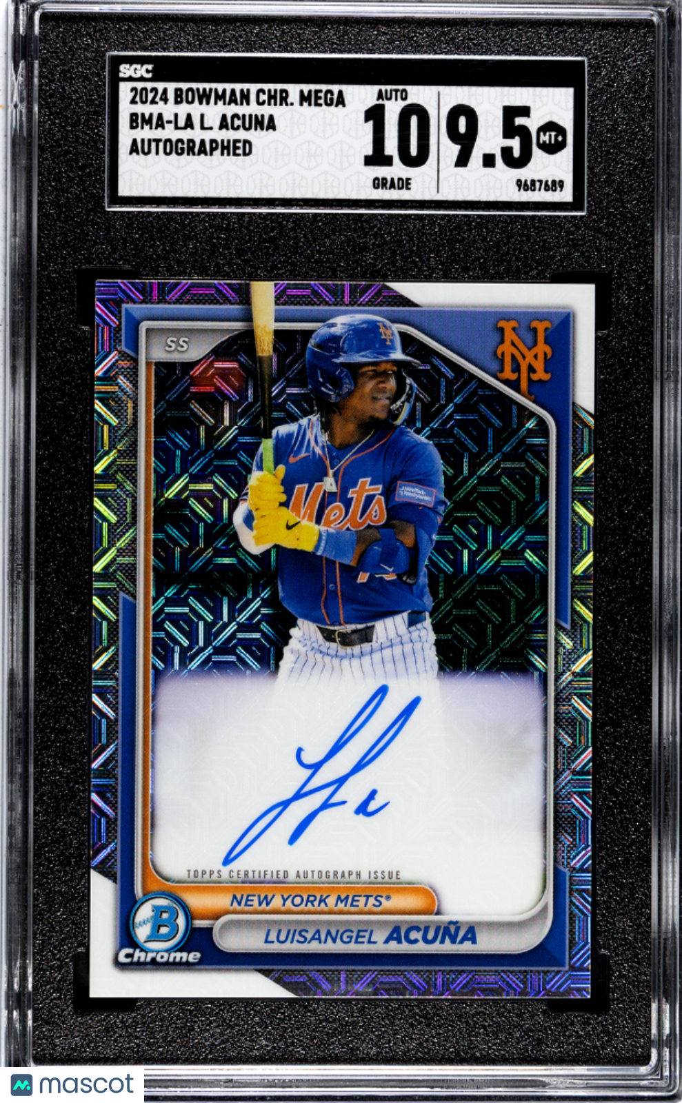 2024 Bowman Chrome Mega Box Luisangel Acuna #BMA-LA Autograph SGC 9.5