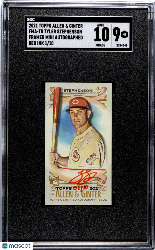 2021 Topps Allen & Ginter Tyler Stephenson Framed Mini Auto Red Ink SGC 9 pop 1