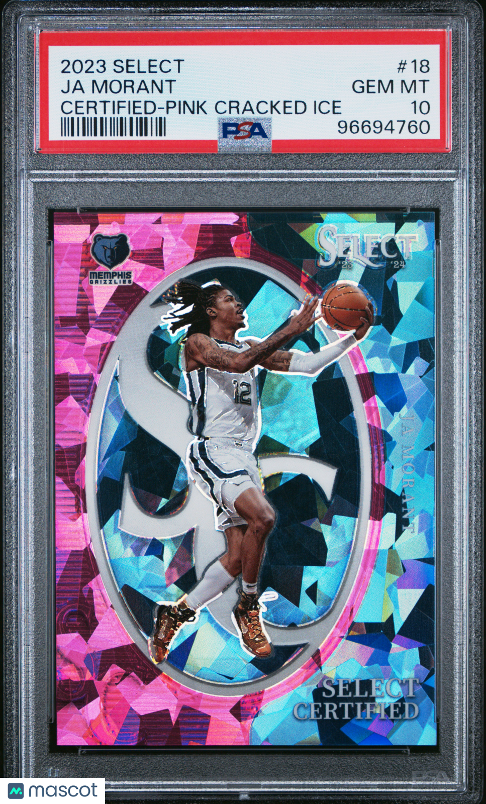 2023-24 Select Select Certified Ja Morant #18 Pink Cracked Ice PSA 10 #17/99