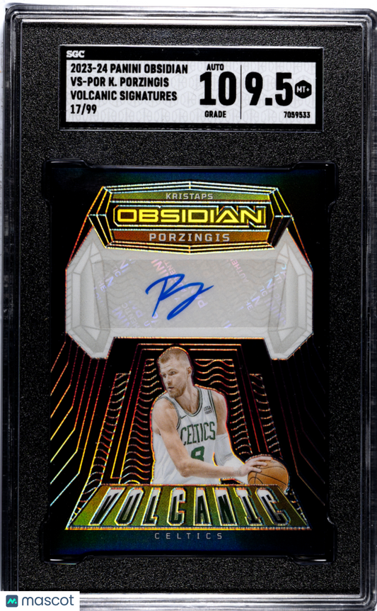 2023-24 Panini Obsidian Kristaps Porzingis #VS-POR Volcanic Sigs. SGC 9.5 /99