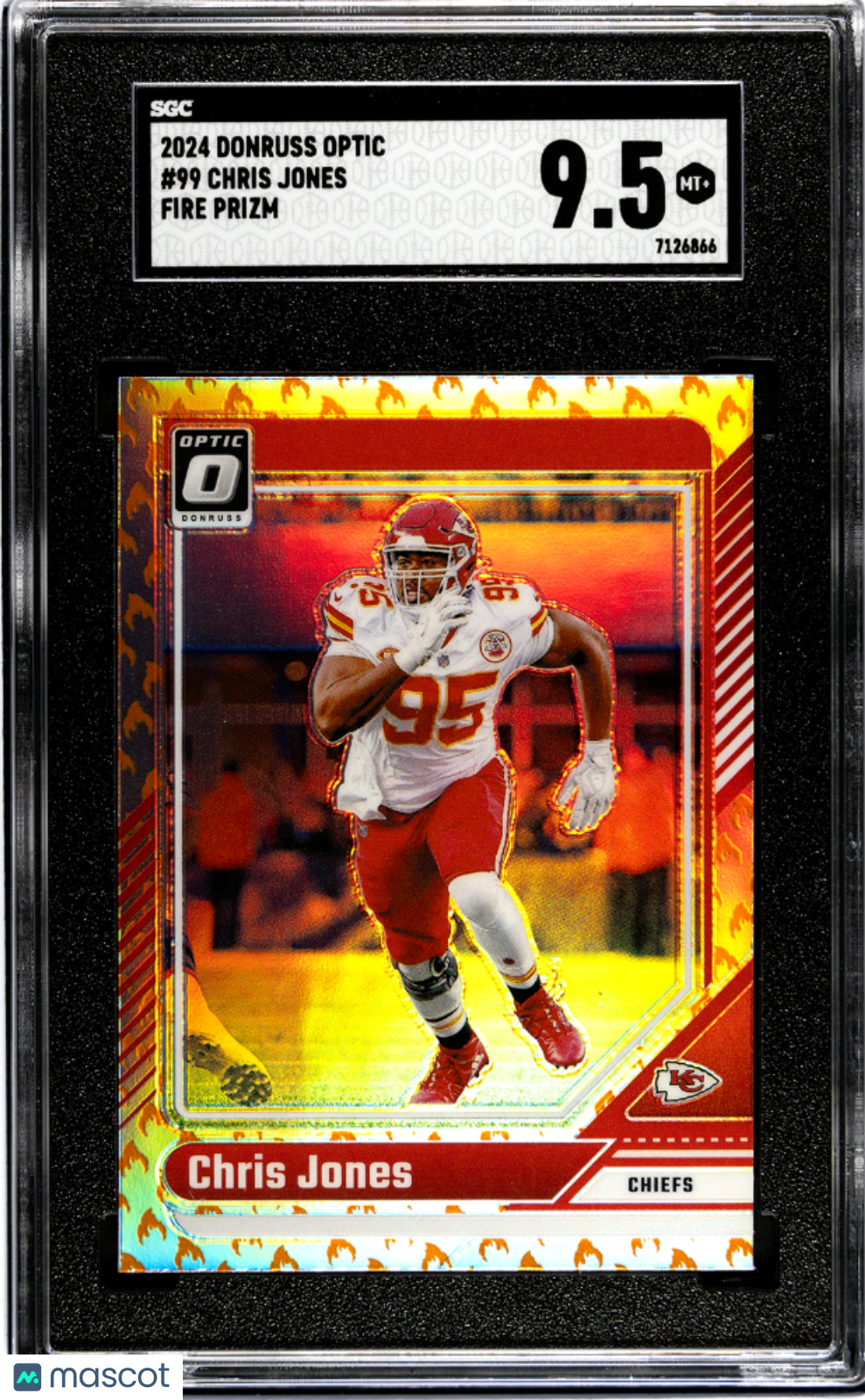 2024 Donruss Optic Chris Jones #99 Fire Prizm SGC 9.5 pop 1