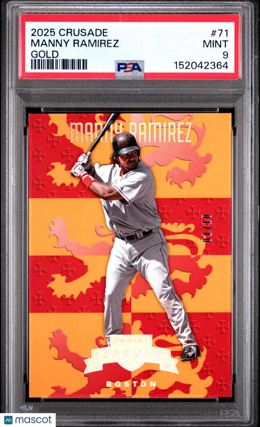 2025 Panini Crusade Manny Ramirez #71 Gold 01/10 PSA 9 pop 1