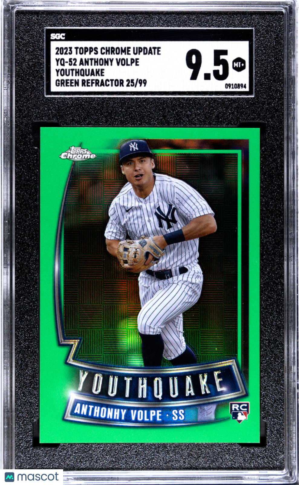 2023 Chrome Update Anthony Volpe #YQ-52 Youthquake Green Refractor SGC 9.5 /99