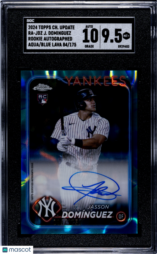 2024 Topps Chrome Update Jasson Dominguez AUTO Aqua Blue Lava Lamp /175 SGC 9.5