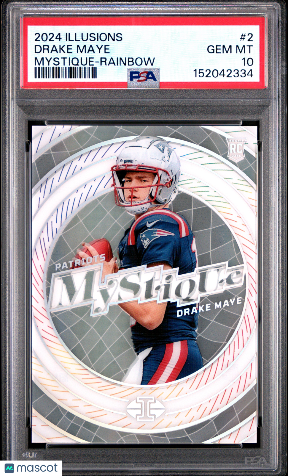 2024 Panini Illusions Mystique Drake Maye #2 Rainbow PSA 10 pop 3