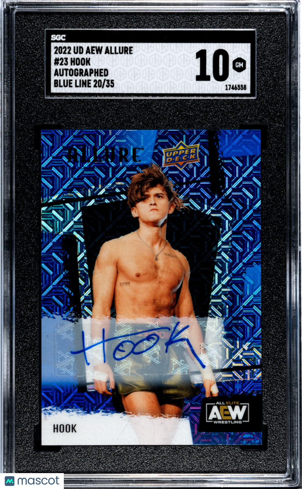 2022 Upper Deck Aew Allure Hook #23 Auto Blue Line #20/35 SGC 10 POP 1