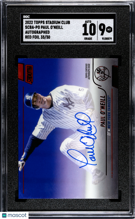 2022 Topps Stadium Club Paul O'neill #SCBA-PO Autograph Red Foil SGC 9 /50 POP 2