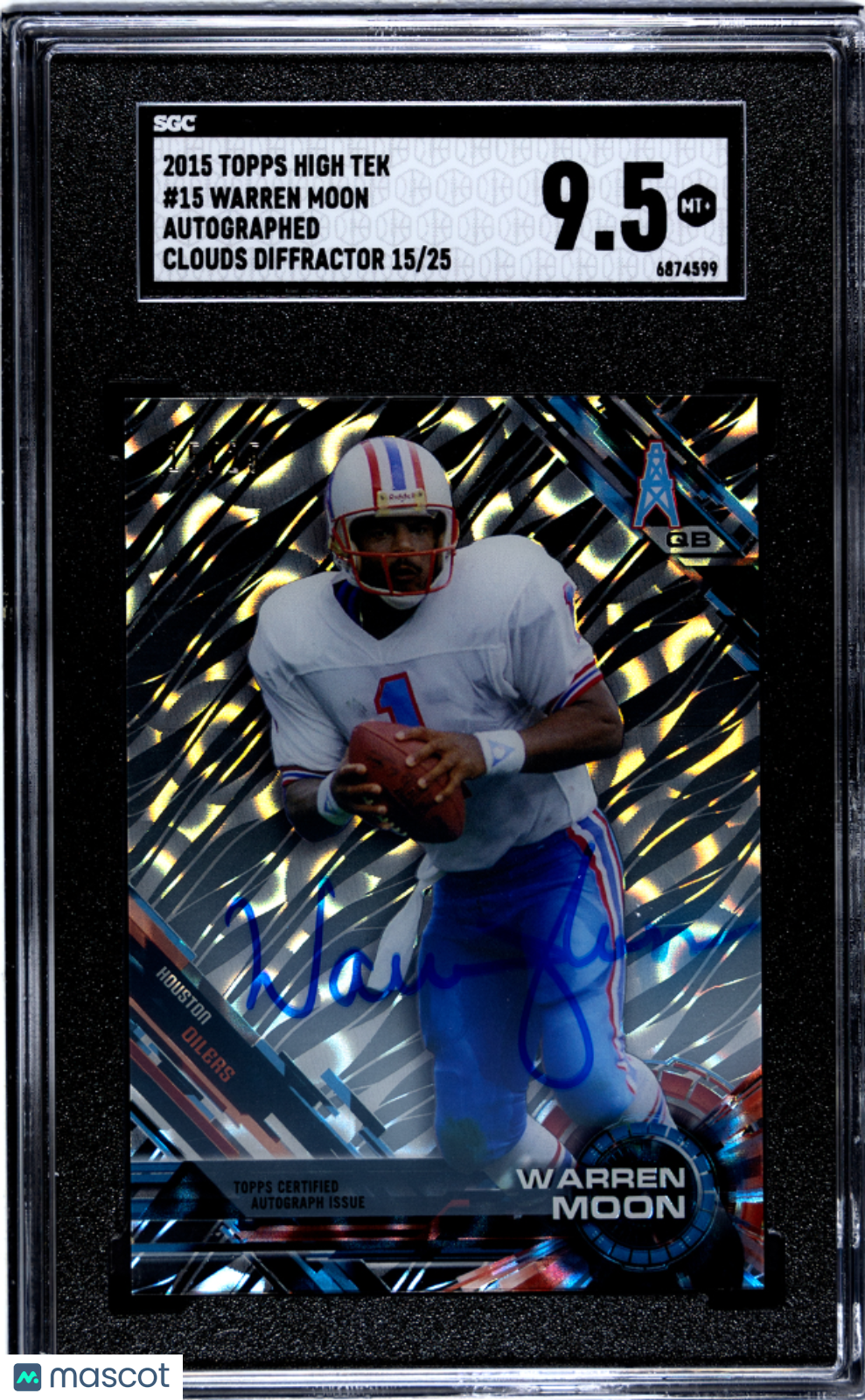 2015 Topps High Tek Warren Moon #15 Clouds Diffractor #15/25 AUTO SGC 9.5 POP 1