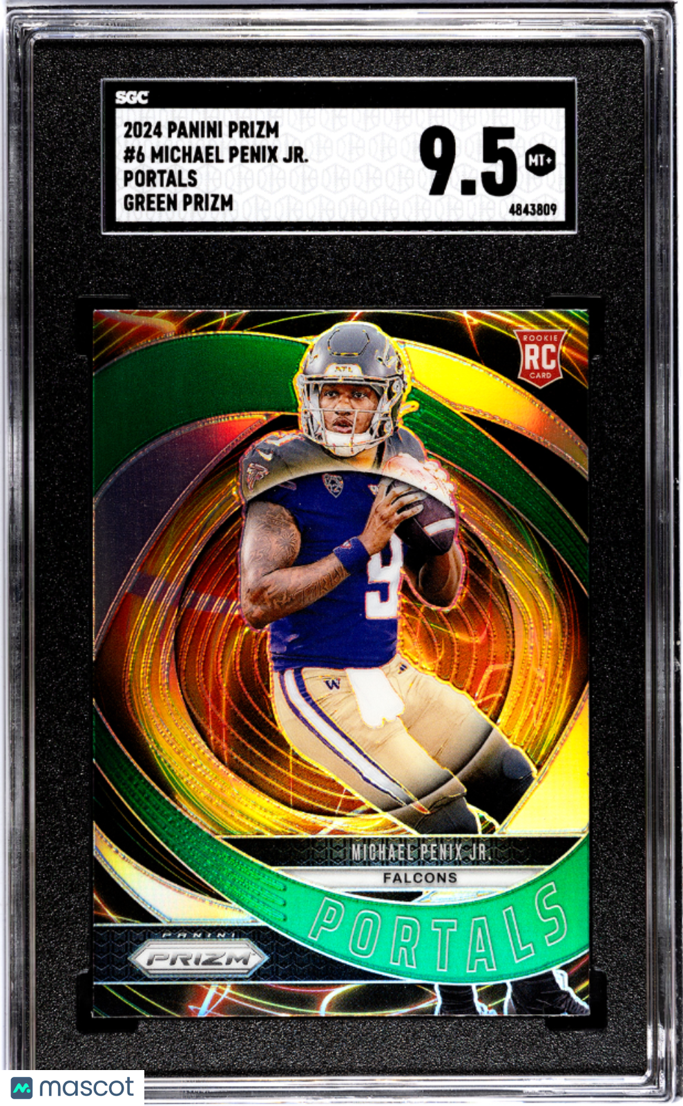 2024 Panini Prizm Michael Penix JR. #6 Portals Green SGC 9.5