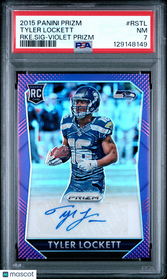 2015 Prizm Rookie Signatures Tyler Lockett #RSTL auto Violet PSA 7 low pop