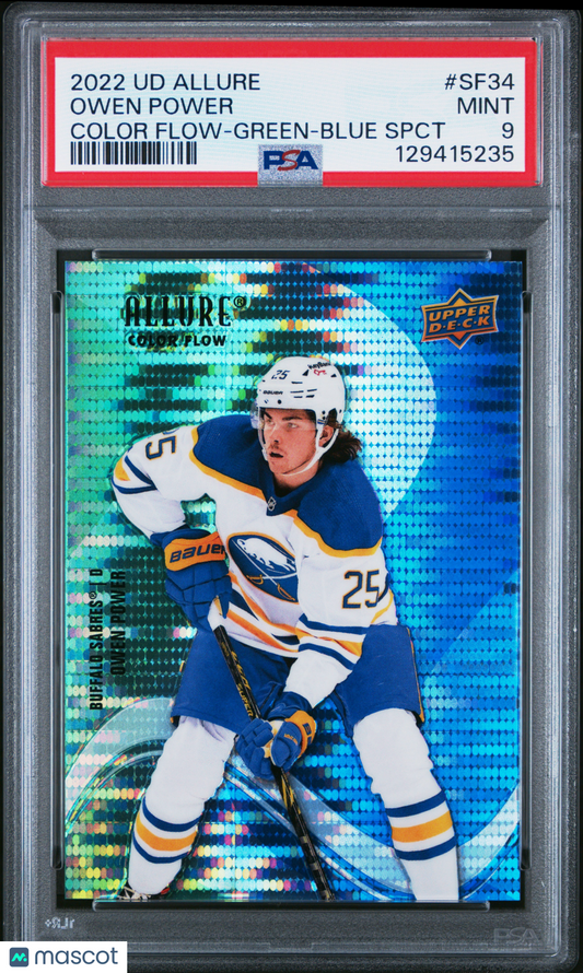 2022 Allure Color Flow Owen Power #SF34 Green Blue Spct PSA 9 7/50 pop 2