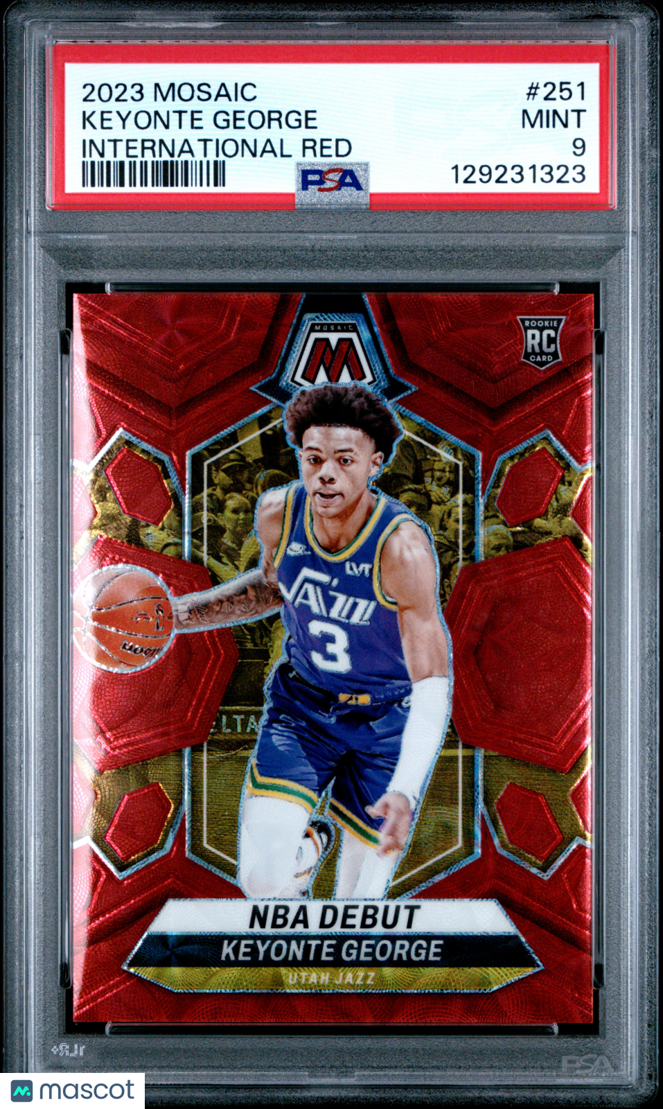 2023-24 Panini Mosaic Keyonte George #251 International Red PSA 9 POP 2 /75