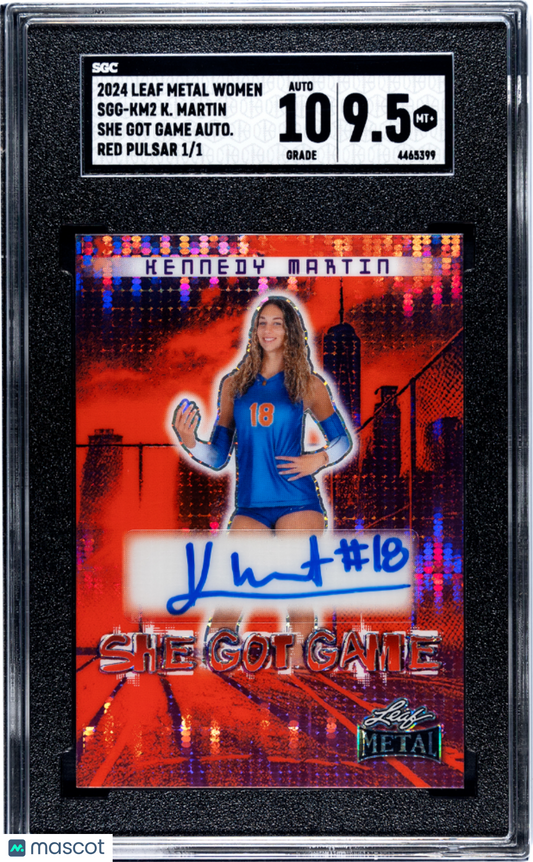 2024 Leaf Metal Women Of Sport Kennedy Martin AUTO Volleyball Red #1/1 SGC 9.5