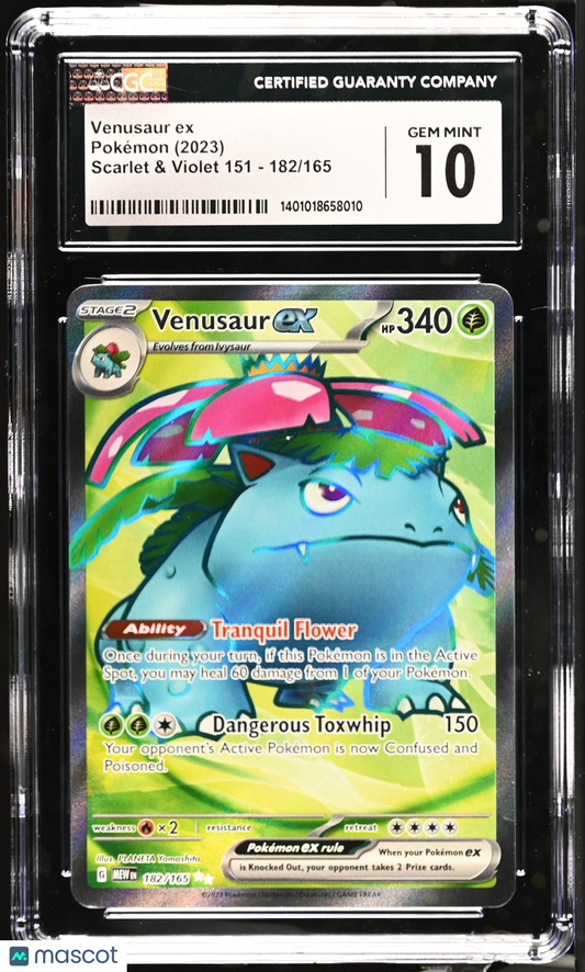 2023 Pokemon Venusaur ex #182/165 Ultra Rare CGC 10