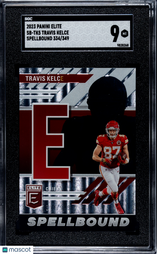 2023 Panini Elite Travis Kelce #SB-TK5 Spellbound SGC 9 POP 1