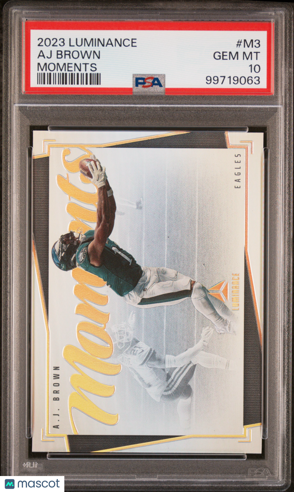 2023 Panini Luminance Moments Aj Brown #M3 PSA 10 CASE HIT POP 1