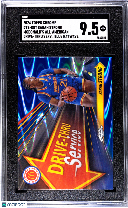 2024 Chrome Mcdonald's Sarah Strong Drive Blue Raywave Refractor SGC 9.5