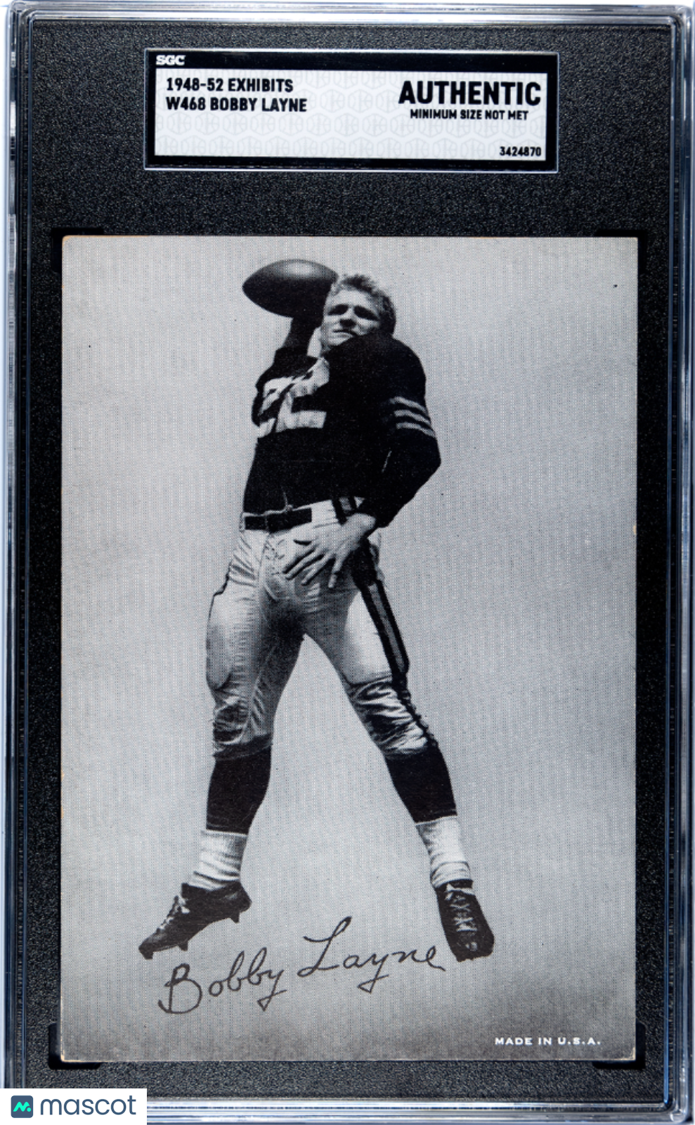 1948-52 Exhibits (W468) Bobby Layne SGC A