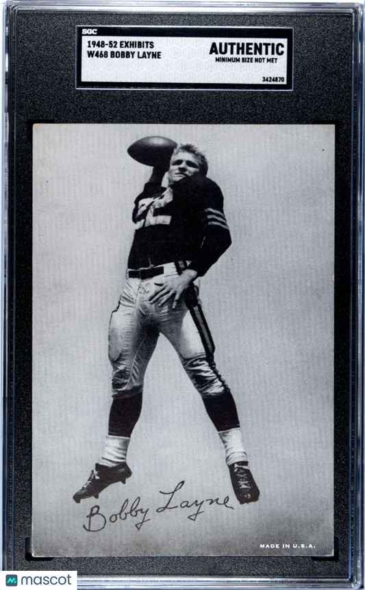 1948-52 Exhibits (W468) Bobby Layne SGC A