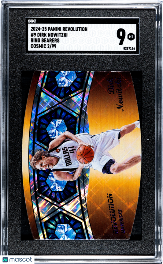 2024-25 Panini Revolution Dirk Nowitzki #9 Ring Bearers Cosmic SGC 9 /99 pop 1