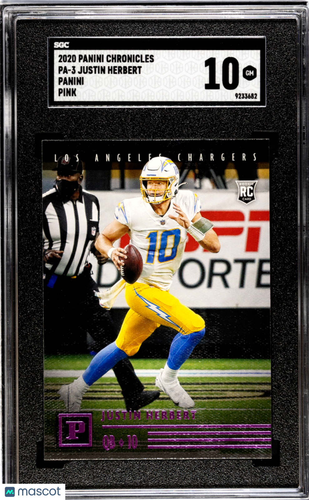 2020 Panini Chronicles Justin Herbert #PA-3 Pink SGC 10