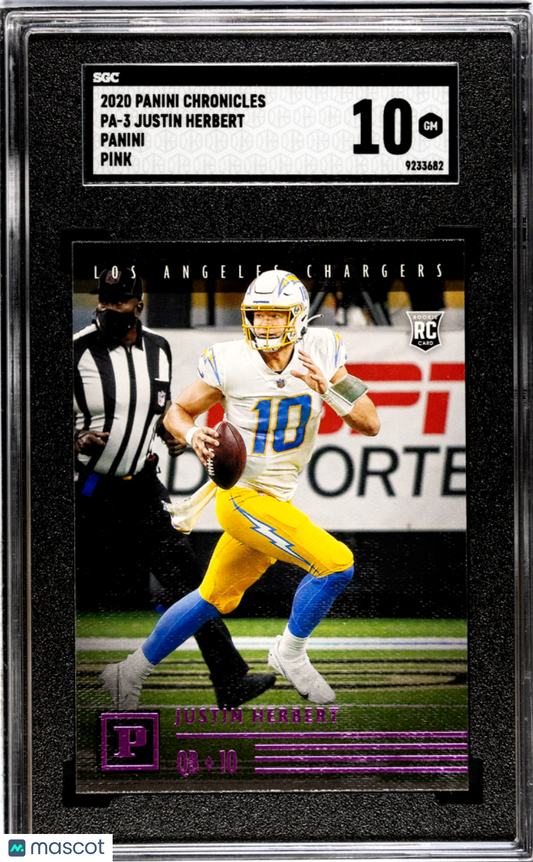 2020 Panini Chronicles Justin Herbert #PA-3 Pink SGC 10