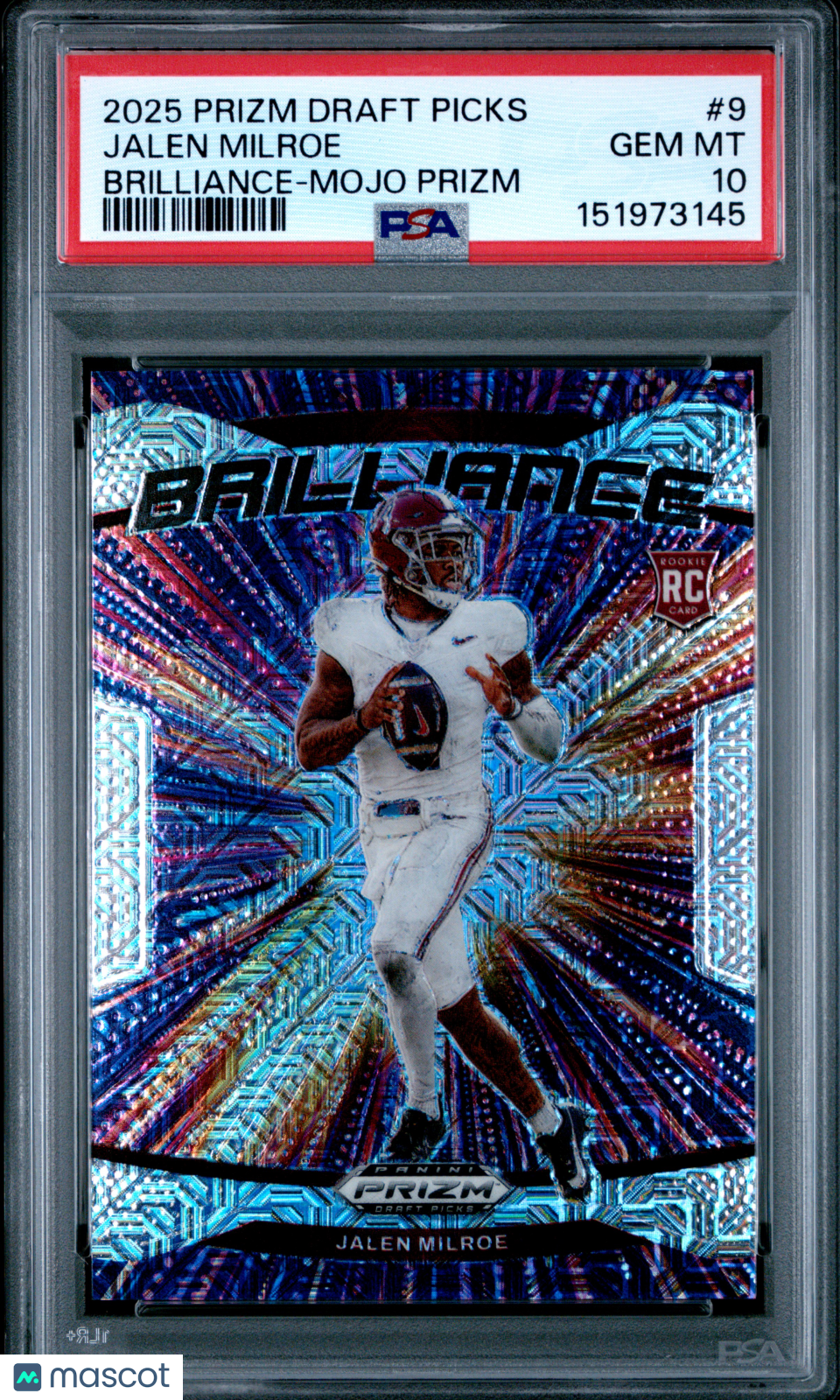 2025 Panini Prizm Draft Picks Brilliance Jalen Milroe #9 Mojo PSA 10 4/25 pop 2