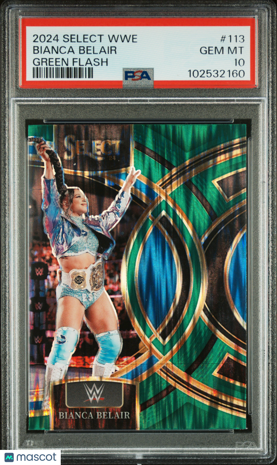 2024 Panini Select WWE Bianca Belair #113 Green Flash PSA 10 pop 1