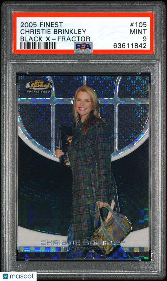 2005-06 Topps Finest Christie Brinkley #105 Black XFractor #9/9 PSA 9