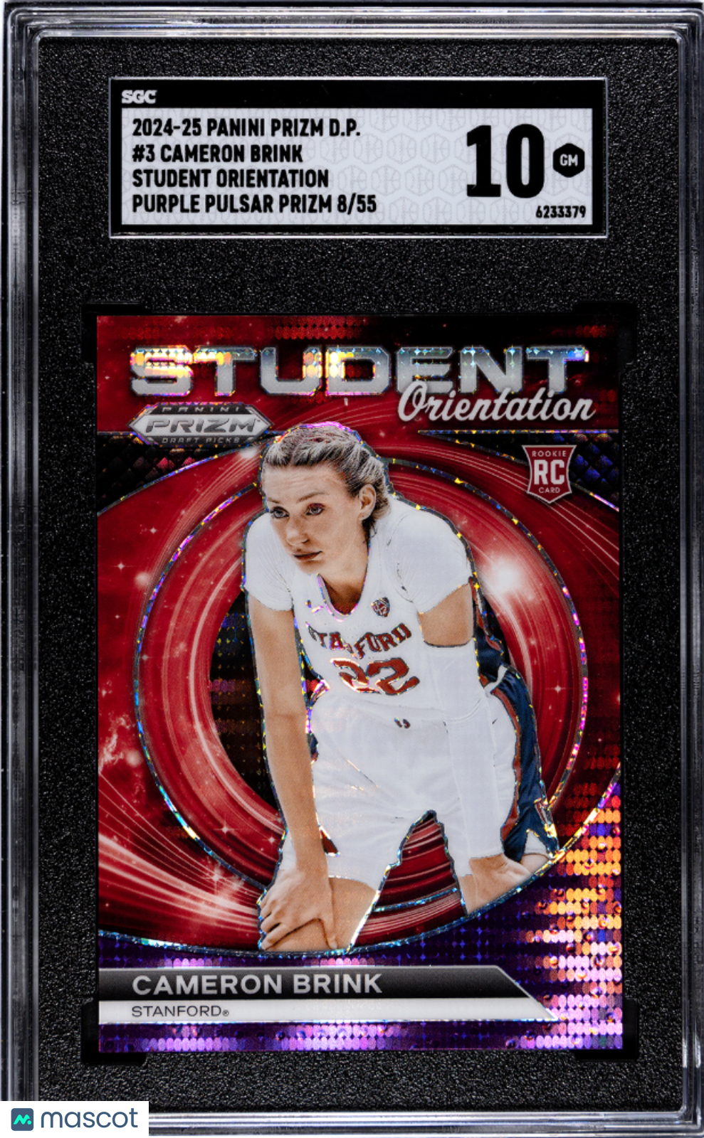 2024 Prizm D.P. Cameron Brink #3 Student Orientation Purple Pulsar SGC 10 /55