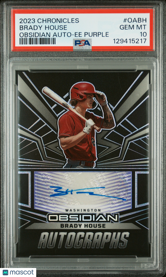 2023 Chronicles Obsidian Auto Brady House #OABH Ee Purple PSA 10 pop 1 /25