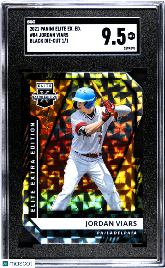 2021 Panini Elite Extra Edition Jordan Viars #84 Black Die Cut SGC 9.5 1/1