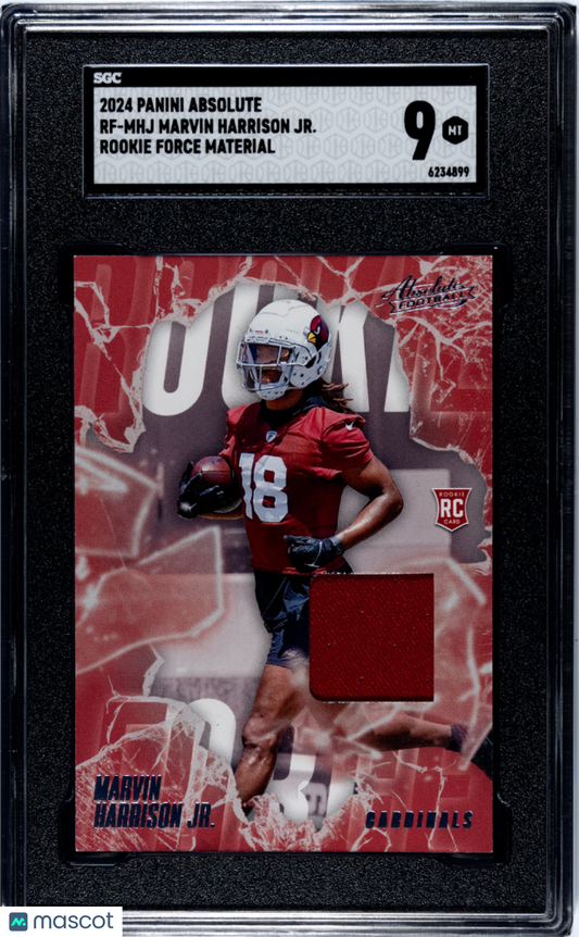 2024 Panini Absolute Marvin Harrison JR. #RF-MHJ Rookie Force Mat. SGC 9