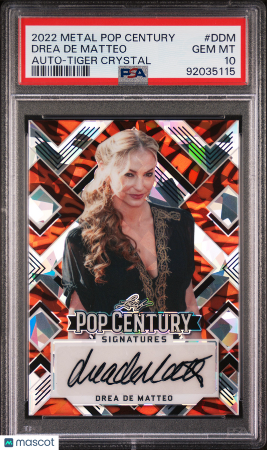 Drea De Matteo 2022 Leaf Metal Pop Century Auto #3/4 Tiger Crystal PSA 10