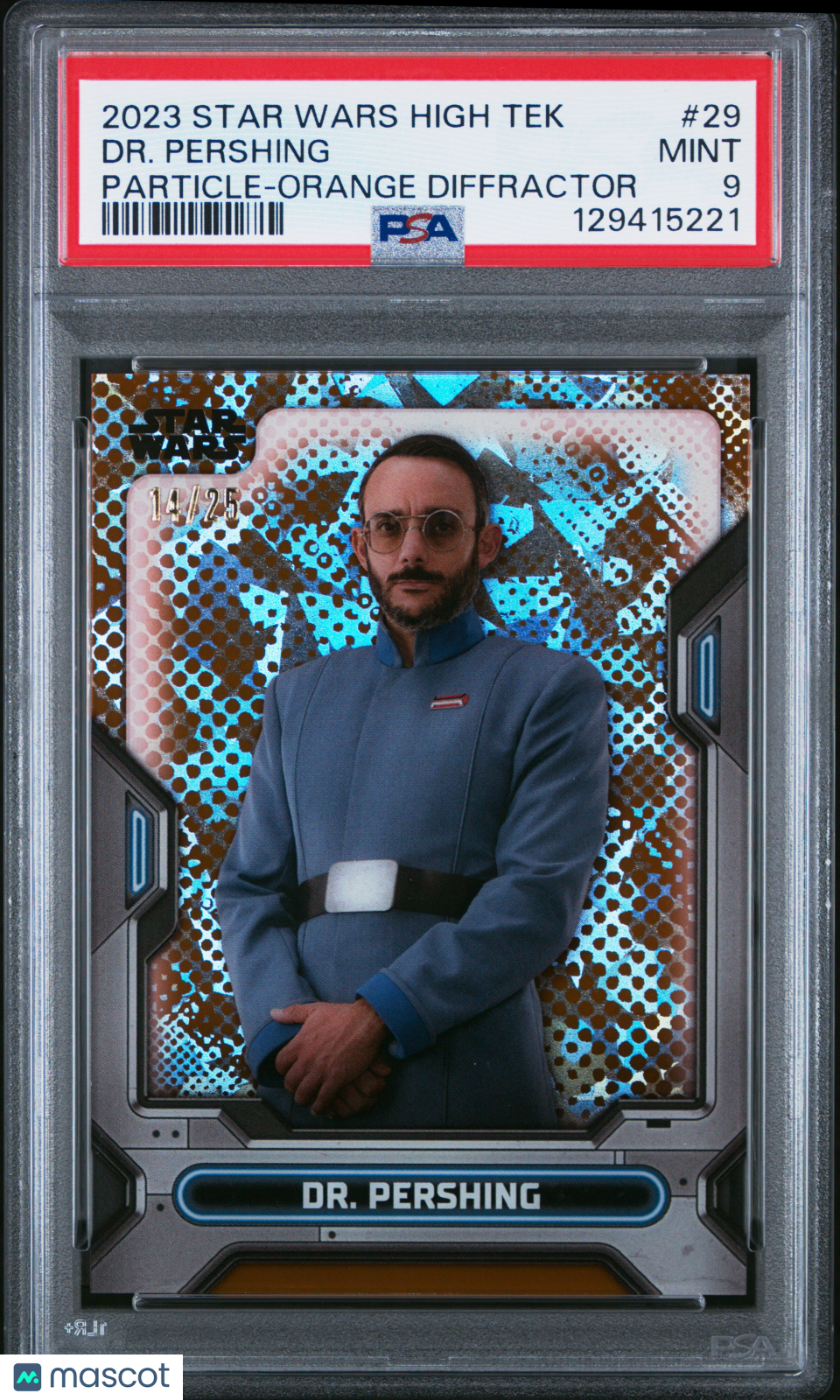 DR. Pershing 2023 Star Wars High Tek Particle Orange Diffractor PSA 9 pop 1