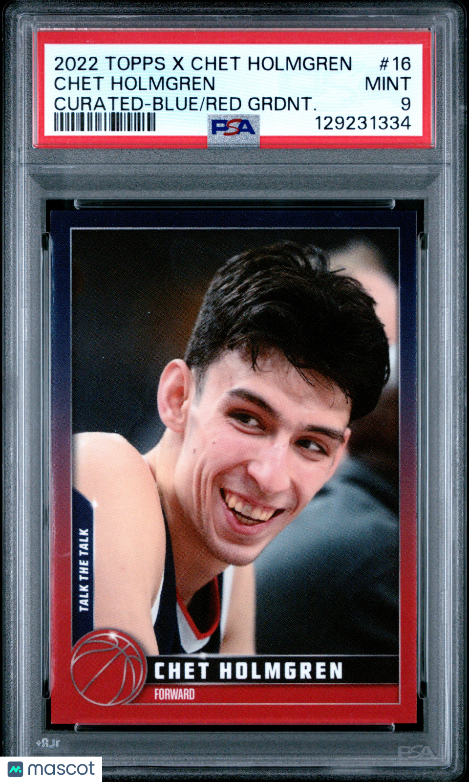 2022-23 X Chet Holmgren Curated Chet Holmgren Blue Red Grdnt. PSA 9 POP 1 /34
