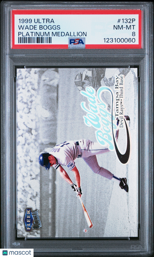 1999 Ultra Wade Boggs #132P Platinum Medallion #1/99 PSA 8 HIGHEST GRADE POP 1