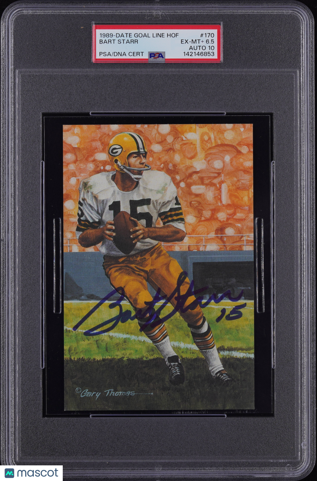 1989-2016 Goal Line Hof Bart Starr Signed #170 PSA 6.5 AUTO 10 LOW POP Autograph