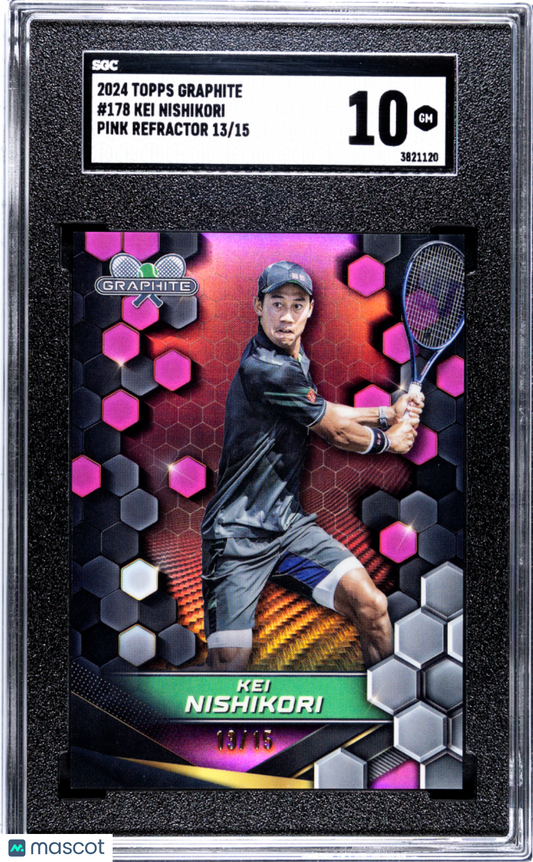 2024 Topps Graphite Kei Nishikori #178 Pink Refractor #13/15 POP 1 SGC 10